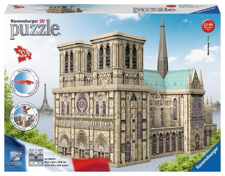 Ravensburger 3D Puzzle Notre Dame, 324 Teile