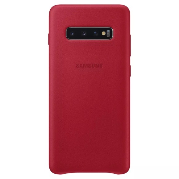 Samsung Galaxy S10 Plus Echtleder Cover Hardcase Hülle Rot (EF-VG975LREGWW)