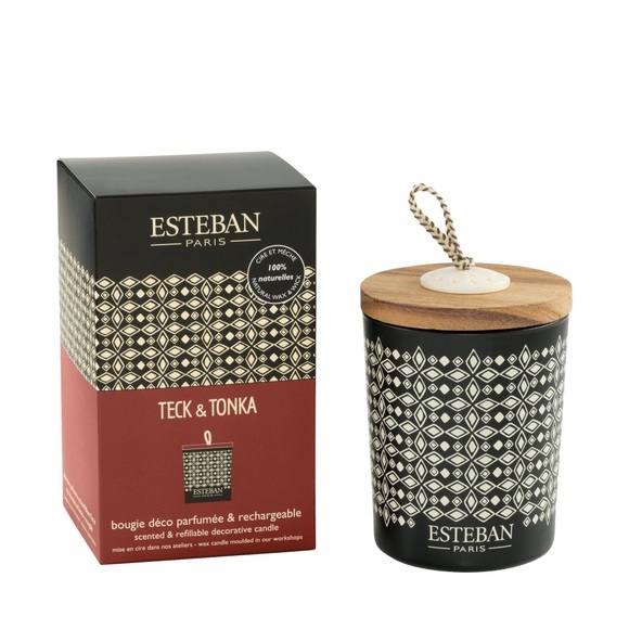 Esteban - Duftkerze BOUQUET CLASSIC - Naturstoff - weiss - 8 cm