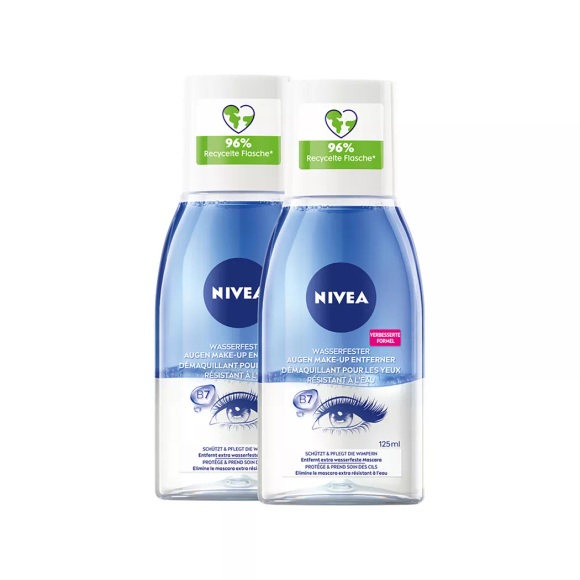 Nivea Augen Make-up Entferner wasserfest Duo 2X125Ml