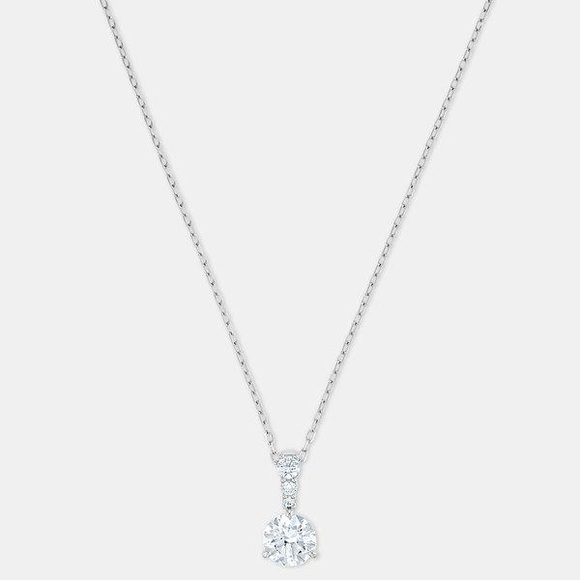 Swarovski-Solitaire Pendant, White/Rhodium