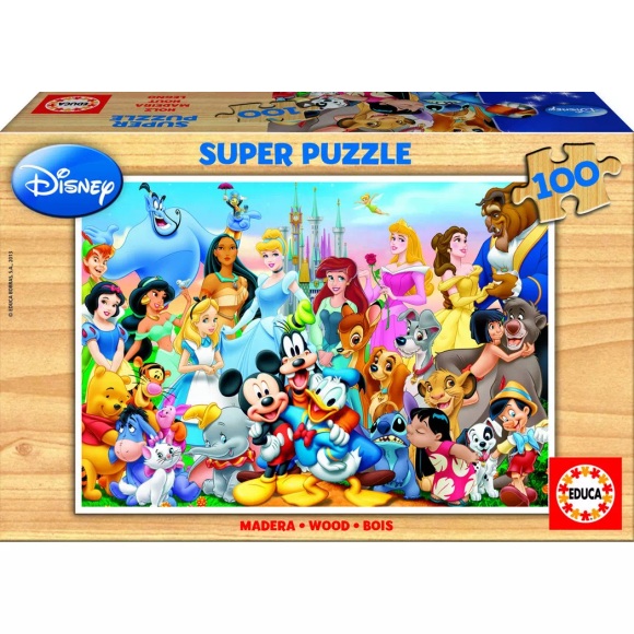 Carletto 9212002 - Educa, The Wonderful World of Disney, SUPER PUZZLE, Holz-Puzzle,