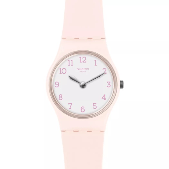 Swatch Lp150 Pinkbelle weiß & rosa Silikon-Uhr
