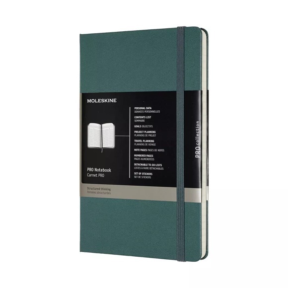 Moleskine Professionelles Notizbuch Large/A5, Hard Cover, Waldgrün