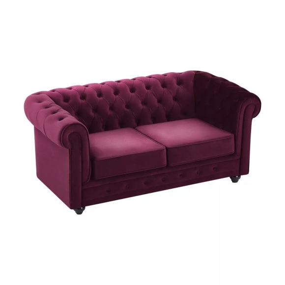 Sofa 2-Sitzer - Samt - Purpur - CHESTERFIELD Sofa 2-Sitzer - Samt - Purpur - CHESTERFIELD