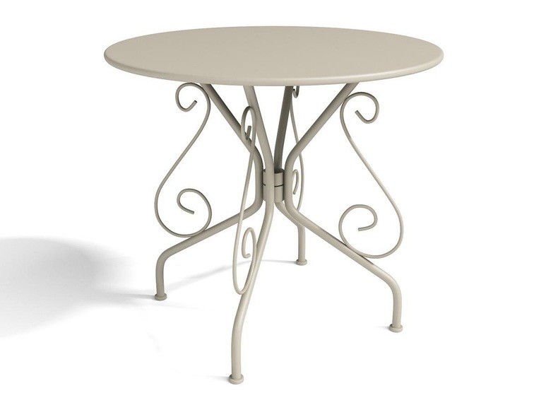 Gartentisch - Metall in Eisenoptik - Beige - GUERMANTES Gartentisch - Metall in Eisenoptik - Beige - GUERMANTES