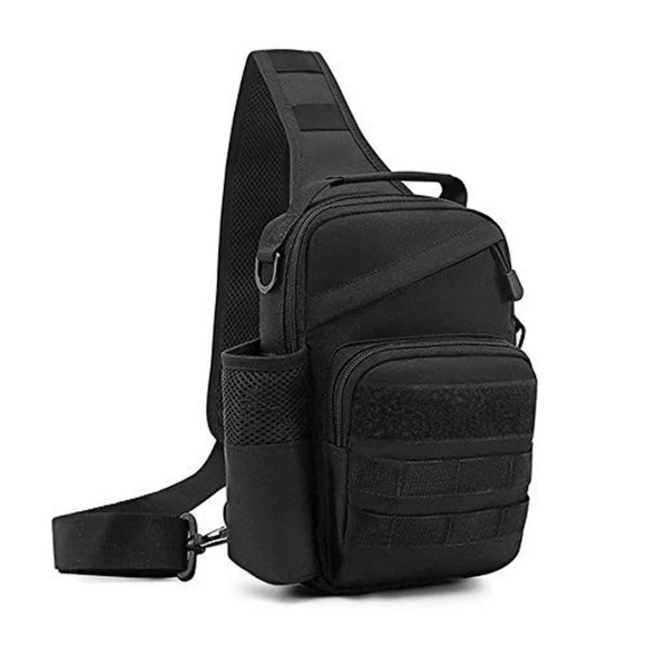 Tactical Chest Bag Militärische Umhängetasche Tactical Chest Sling Pack Crossbody Bag Herren Schwarz