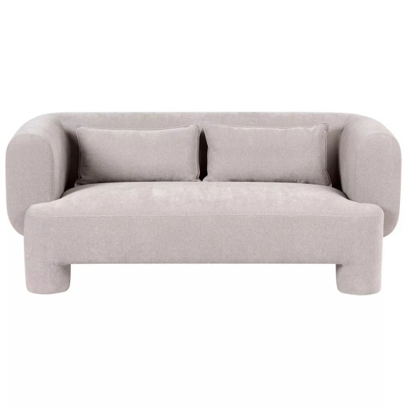 Beliani - 3 Sitzer Sofa aus Stoff Retro HOGBO, One Size, Perle