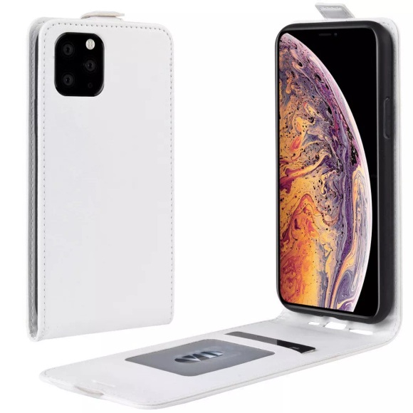 iPhone 11 Pro Max - Klassisches Leder Flip Case vertikal