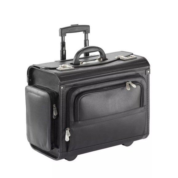 Dermata Lederwaren Pilotenkoffer 48cm aus Synthetik in Schwarz