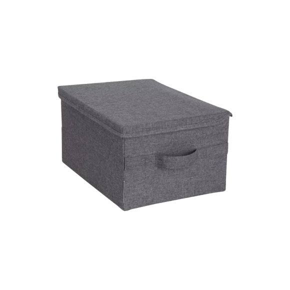 BIGSO - Aufbewahrungsbox SOLNA - Textil - dunkelgrau - 30/40/22 cm