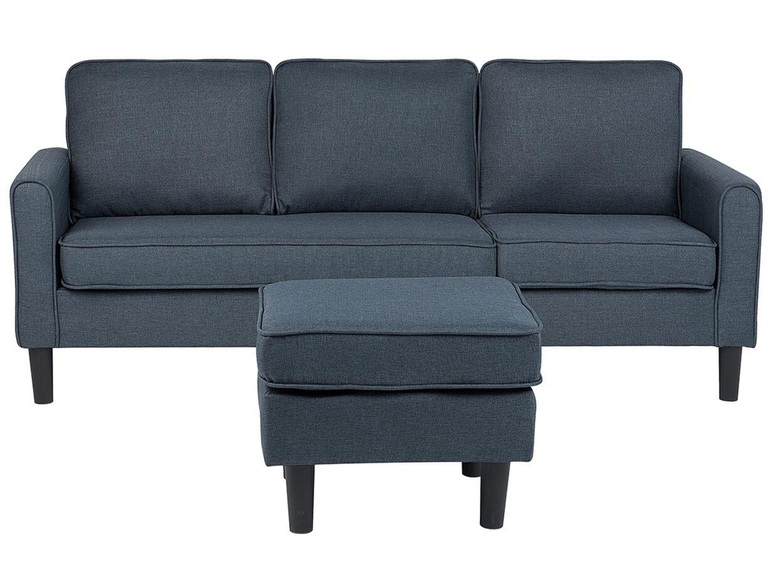 Beliani Sofa mit mobiler Ottomane AVESTA dunkelgrau