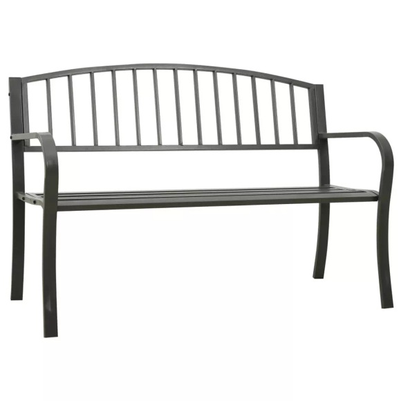 vidaXL Gartenbank Grau 120 cm Stahl