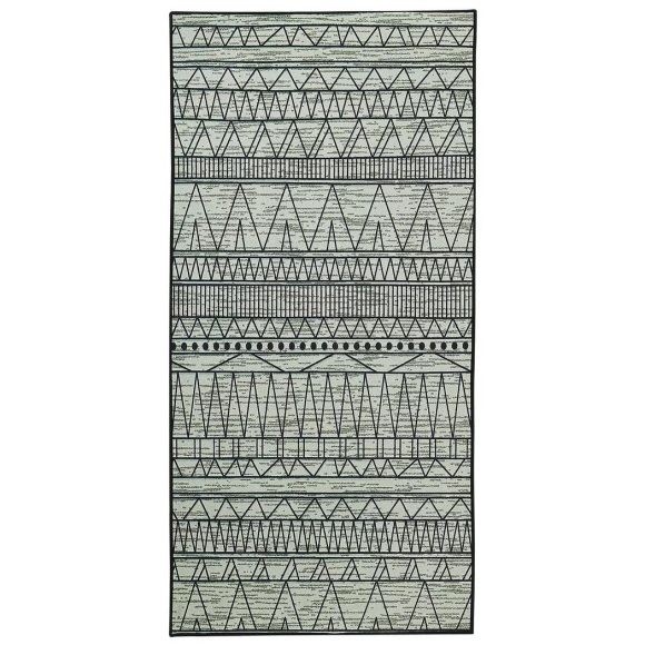 Beliani Teppich schwarz-grau Zickzackmuster 80 x 150 cm KEBAN