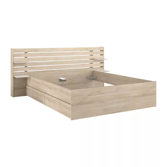 Bett mit Stauraum - 180 x 200 cm - Holzfarben - TENALIA Bett mit Stauraum - 180 x 200 cm - Holzfarben - TENALIA