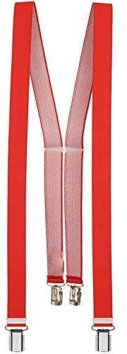 Hosenträger Rot Mit 4 Stabile Clips - 25mm Breit Unisex Multicolor ONE SIZE