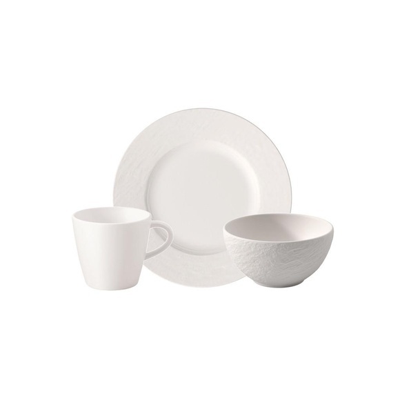 Fruehstuecksset 6tlg Ec Manufacture Rock Blanc Unisex Weiss ONE SIZE
