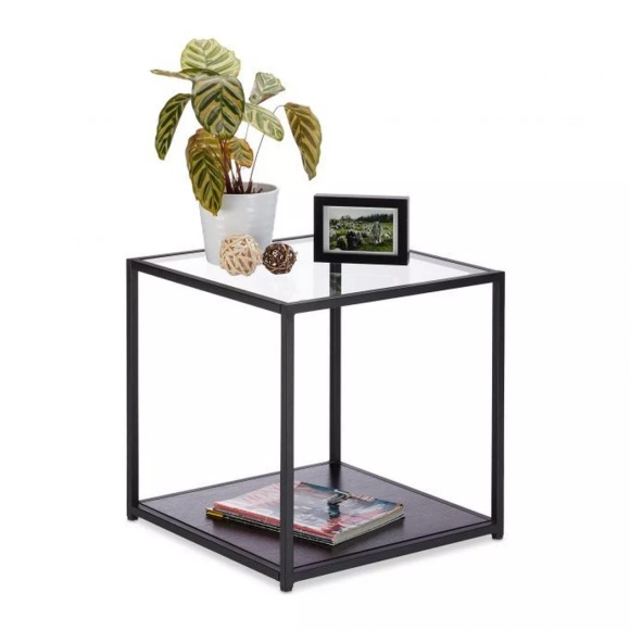 B2X - Beistelltisch aus Glas mit 2 Scheiben, 55 CM