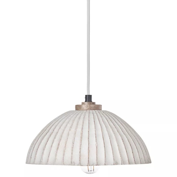 Beliani - Hängelampe aus Pappmaché Minimalistisch COTTICA, One Size, Schneeweiss