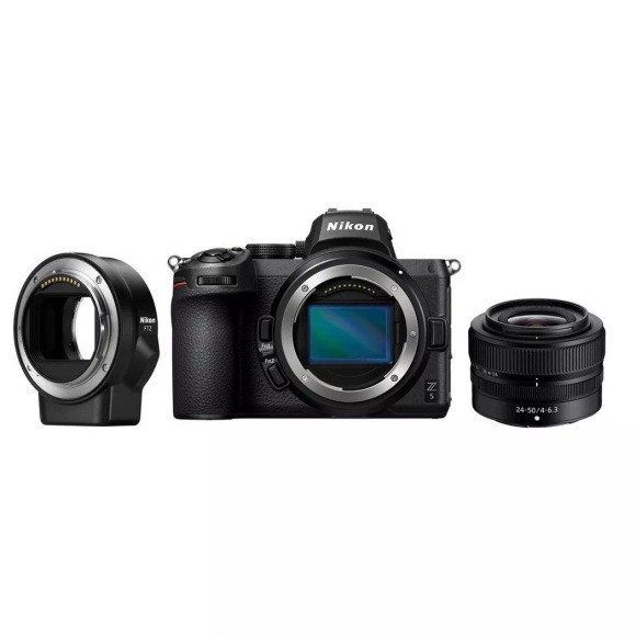 NIKON Z 5 Body + NIKKOR Z 24-50mm f/4-6.3 + Bajonettadapter FTZ - Systemkamera (Fotoauflösung: 24.3 MP) Schwarz