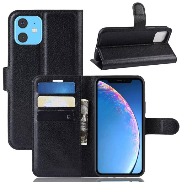 iPhone 11 - Leder Etui Hülle mit Kartenfach