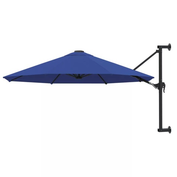 Sonnenschirm Wandmontage mit Metallmast 300 cm Blau