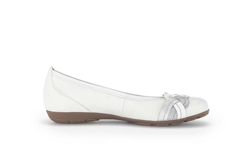 - Leder Ballerina Damen Weiss 38