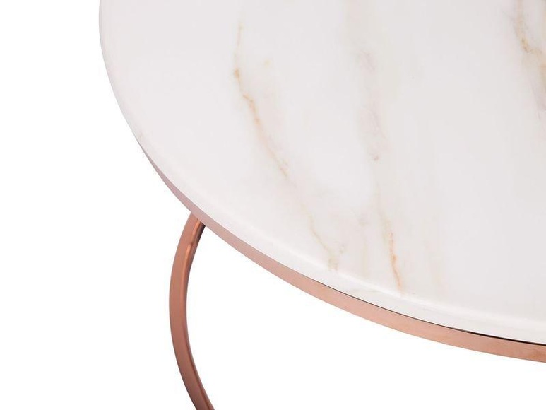 Beliani Couchtisch weiss/Kupfer Marmor Optik CORAL