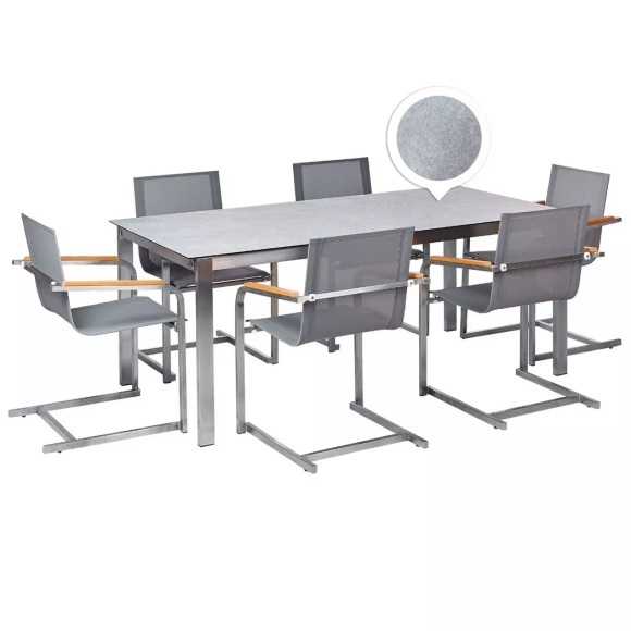 Gartentisch Set aus Sicherheitsglas Modern COSOLETO Gartentisch Set aus Sicherheitsglas Modern COSOLETO