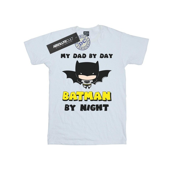 Batman Dad By Day Tshirt Mädchen Weiss 116