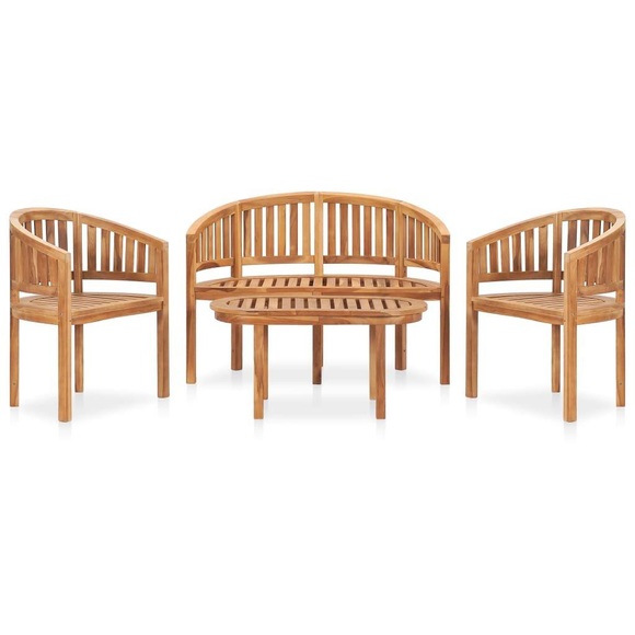 vidaXL 4-tlg. Garten-Lounge-Set Massivholz Teak