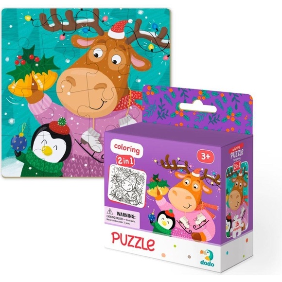dodo Puzzle zum Ausmalen 2in1 Rentier 16 Teile, 36M+
