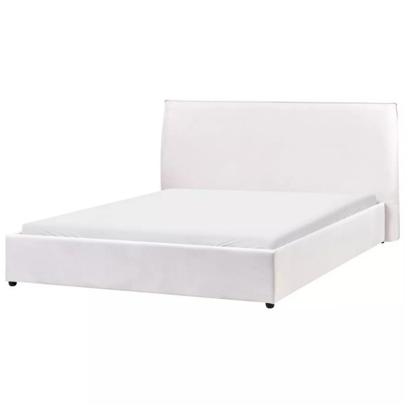 Beliani - Bett mit Lattenrost aus Samtstoff Klassisch LAVAUR, 160X200CM, Schneeweiss