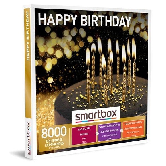 Geschenkbox - Happy Birthday - Ein Dinner, Eine Entspannungspause Oder Eine Aktivität Für 1 Oder 2 Personen Unisex