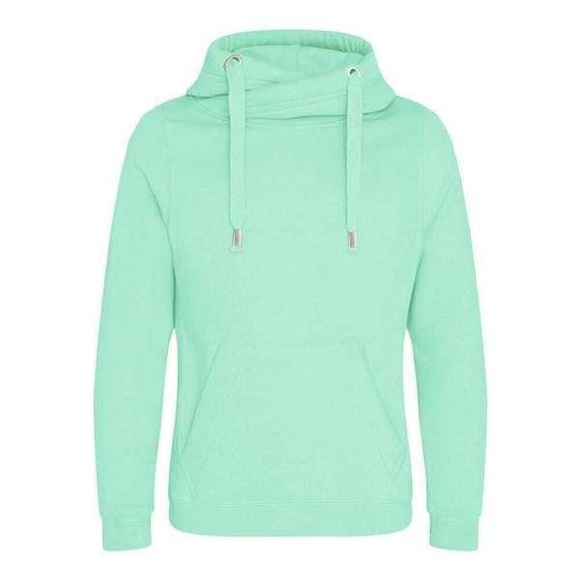 Cross Neck Kapuzenpullover Unisex Mint S