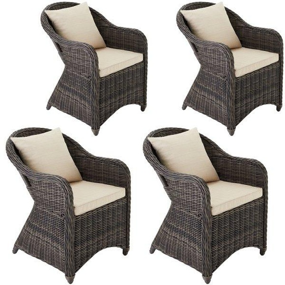 4 Rattansessel mit Aluminiumgestell inkl. Sitzkissen und Rückenkissen 4 Rattansessel mit Aluminiumgestell inkl. Sitzkissen und Rückenkissen