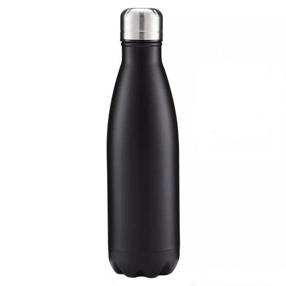 eStore Isolierte Wasserflasche in Edelstahl-schwarz