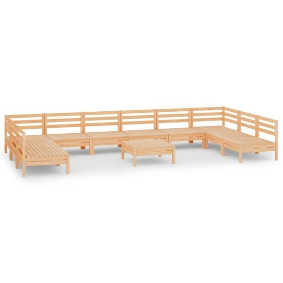 vidaXL 11-tlg. Garten-Lounge-Set Massivholz Kiefer