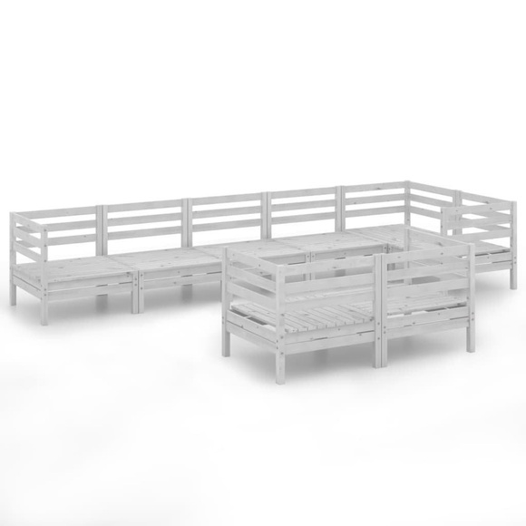 vidaXL 8-tlg. Garten-Lounge-Set Massivholz Kiefer Grau