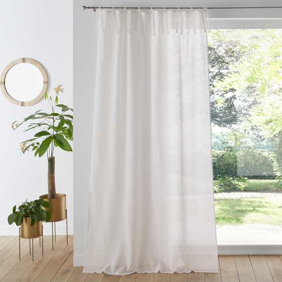 Vorhang Nyong Mit Bändern Unisex Weiss 140x350CM