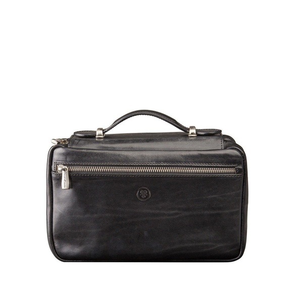 Maxwell Scott Cascina - Leder-Kosmetikkoffer in Schwarz
