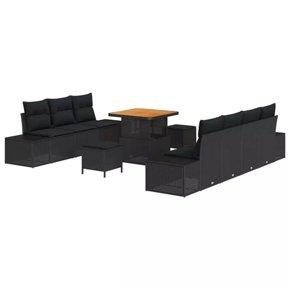 VidaXL - Garten-sofa poly-rattan, One Size, Schwarz
