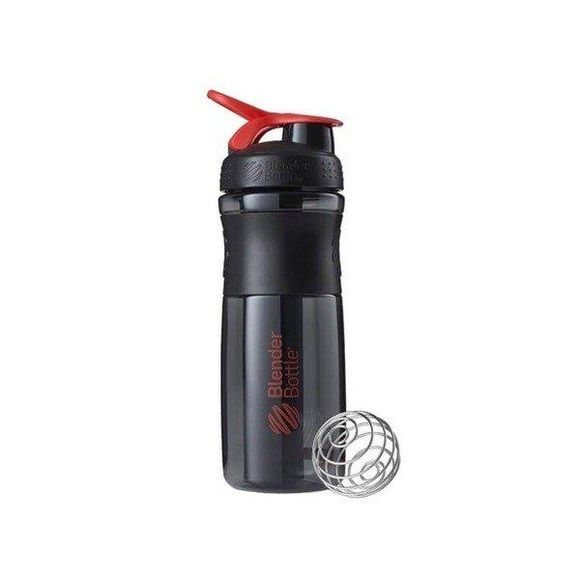 28oz / 820ml BlenderBottle SportMixer Flip, Black/Red