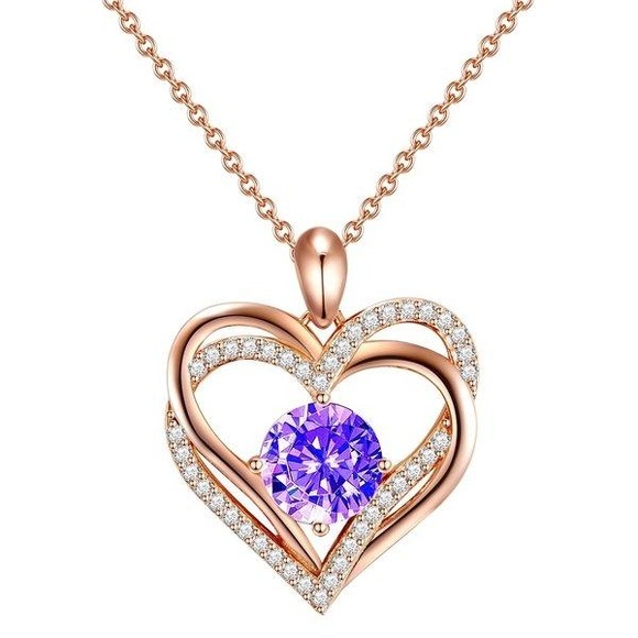 Kette Mit Anhänger Sterling Silber Roségold Verziert Mit Kristallen Von Swarovski® Damen Goldrosa 42cm