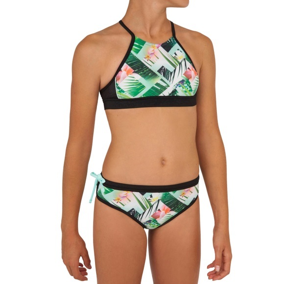 Bikini-oberteil Bustier Surfen Baha 900 Shibu Mädchen Grün Mädchen Grün 8-10A