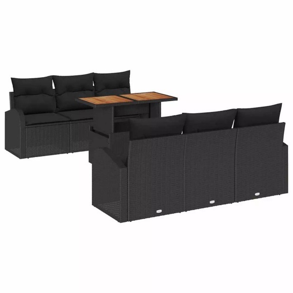 VidaXL - Garten-sofa-set poly-rattan, One Size, Schwarz