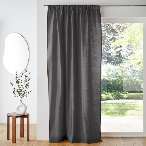 Vorhang Scenario Mit Faltenband Unisex Grau 135x260 cm