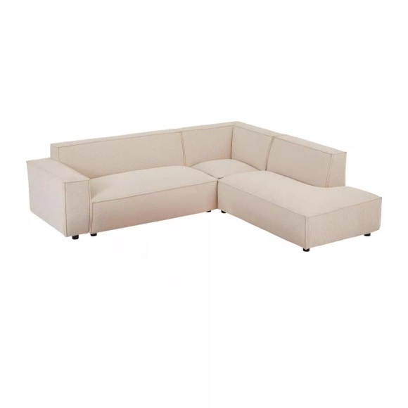 Großes Ecksofa - Ecke rechts - Cord - Beige - BORORE von Großes Ecksofa - Ecke rechts - Cord - Beige - BORORE von PASCAL MORABITO