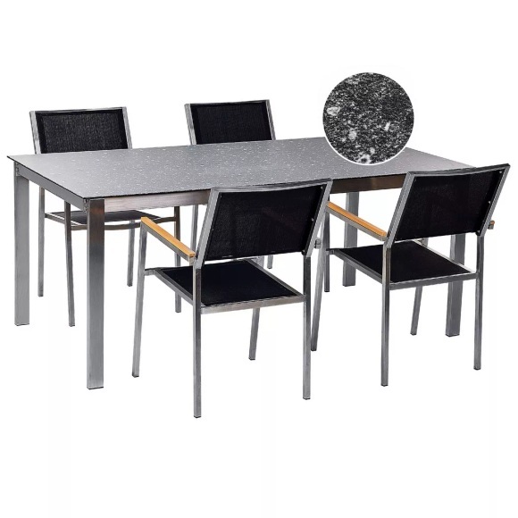 Gartentisch Set aus Sicherheitsglas Modern COSOLETOGROSSETO Gartentisch Set aus Sicherheitsglas Modern COSOLETOGROSSETO