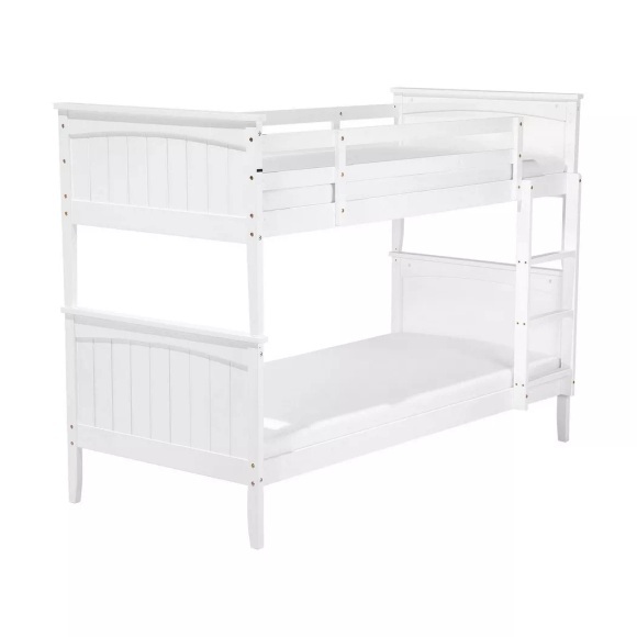 Beliani Hochbett Holz weiss 90 x 200 cm RADON